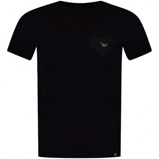 ARMANI HEART LOGO T-SHIRT (BLACK)